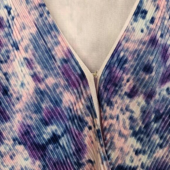 ASTR the Label Purple Tie Dye Pleated Surplice Crop Top - Picture 6 of 10